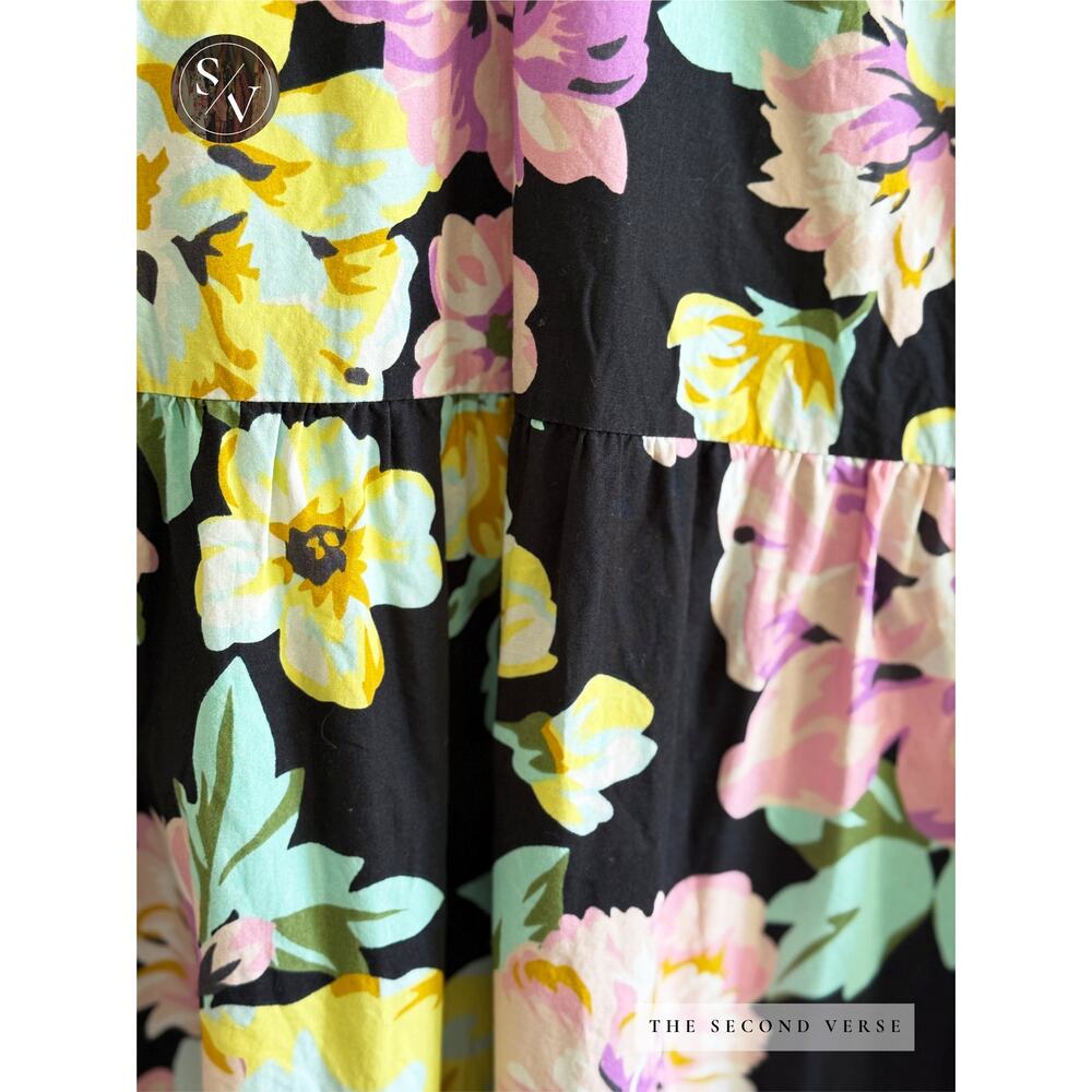 Who What Wear Black Boho Floral Maxi Dress Size Small - Picture 5 of 8